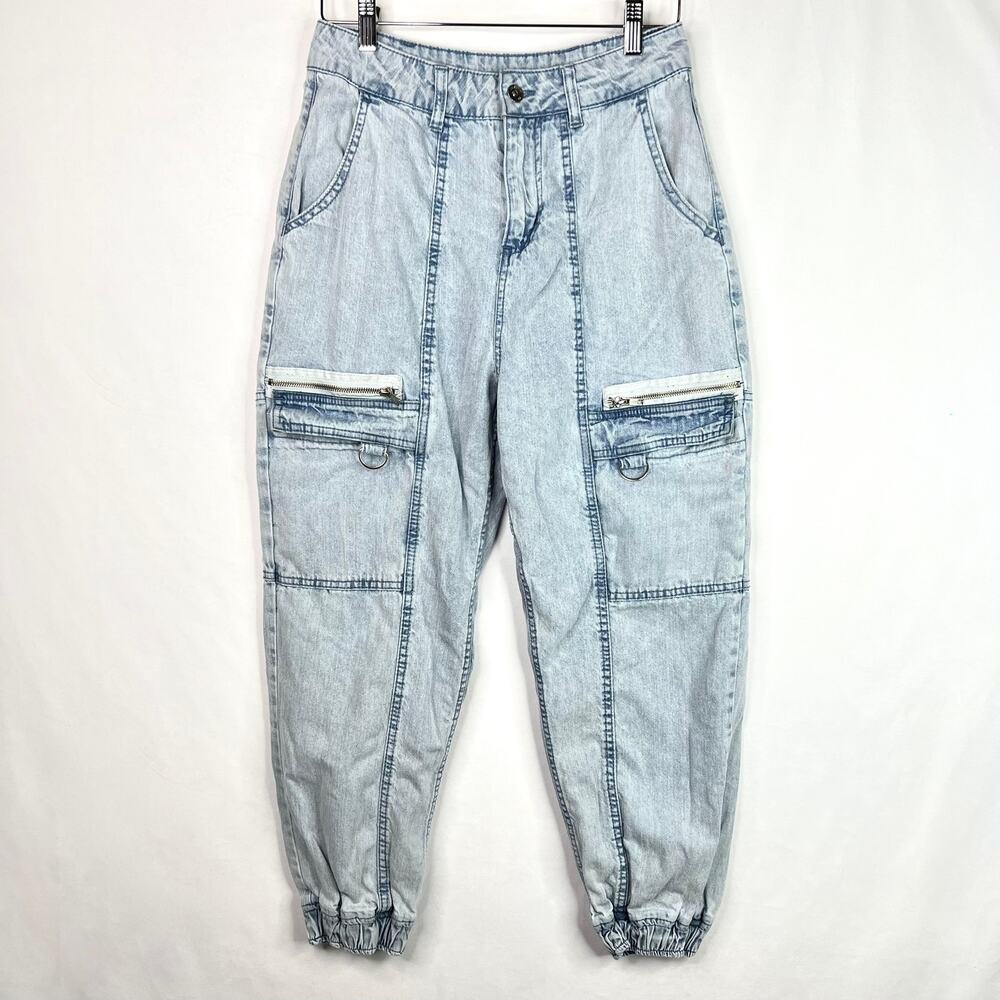 Hot Topic Baggy Cargo Pocket High Rise Jogger Jeans Size 7